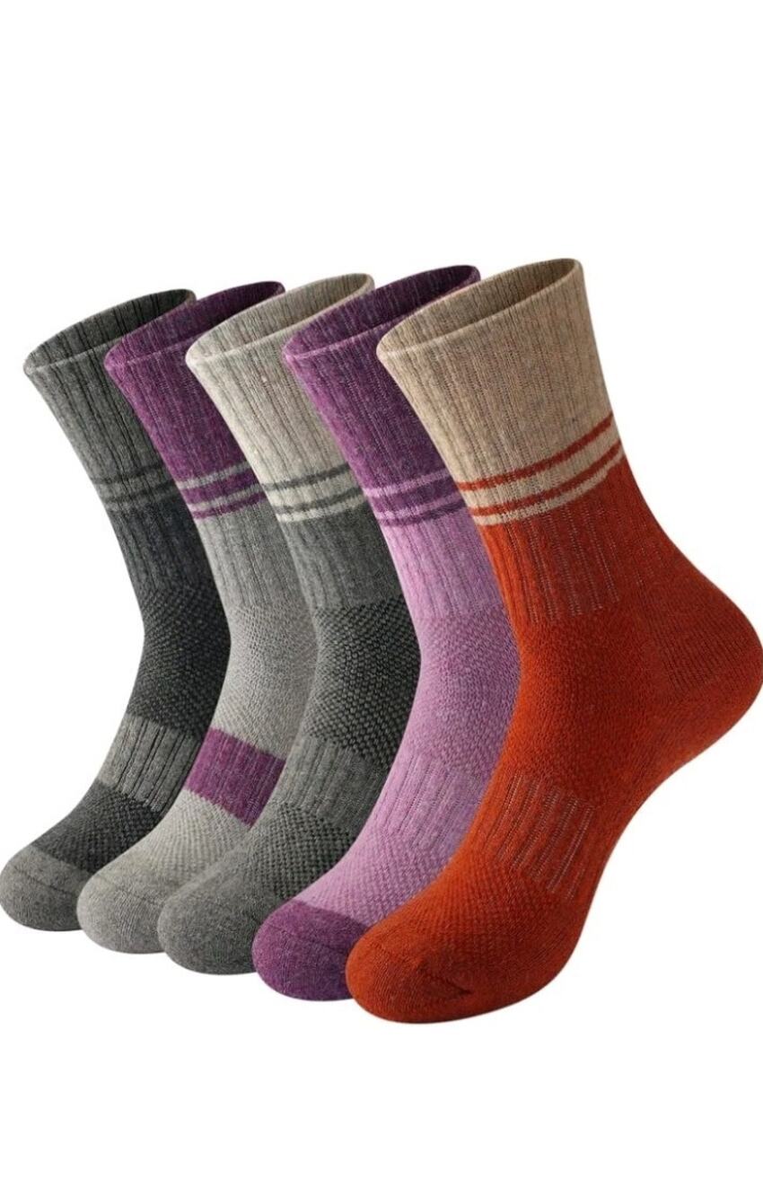 Thermaloot Socks for Women,5 Pairs Warm Merino Wool Socks Hiking Socks Large B